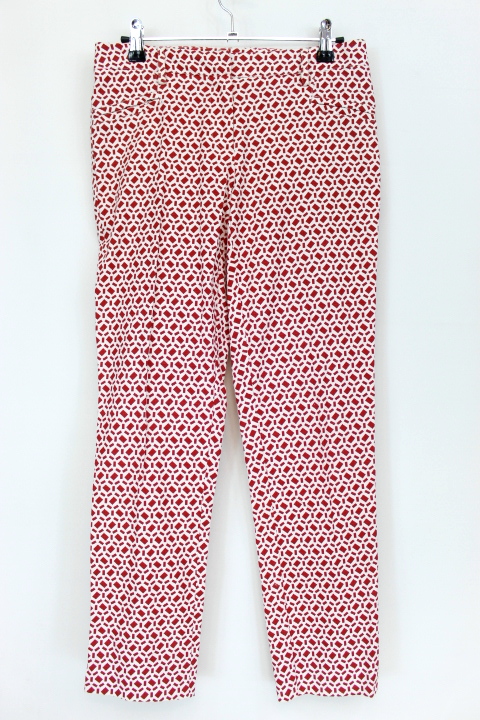 Pantalon fuselé dessins géométriques Promod taille 34 - friperie femmes, vêtements d'occasion, seconde main