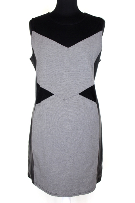 Robe bi matière grise et noire H&M taille L - friperie - vêtements d'occasion