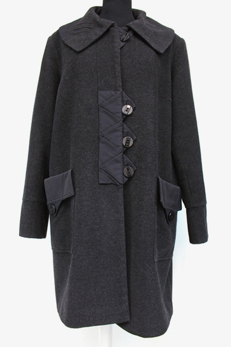 Manteau en lainage gris Lewinger taille 40 - friperie - vêtements d'occasion