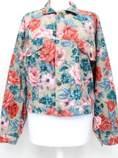 Veste en velours motif floral Rita Marlow taille 1 - friperie - vêtements d'occaasion