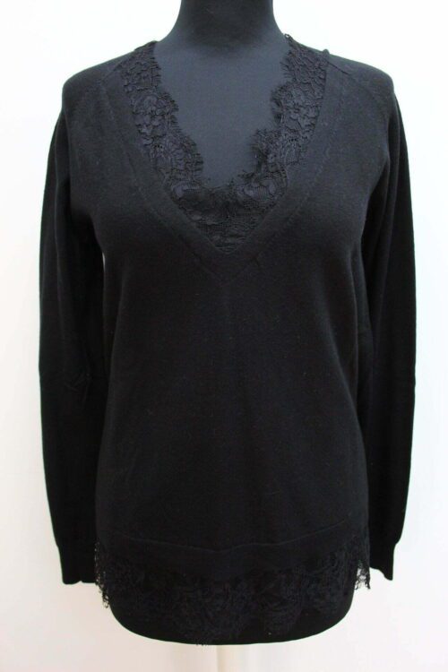 Pull noir avec dentelle Twinset Milano taille XS occasion