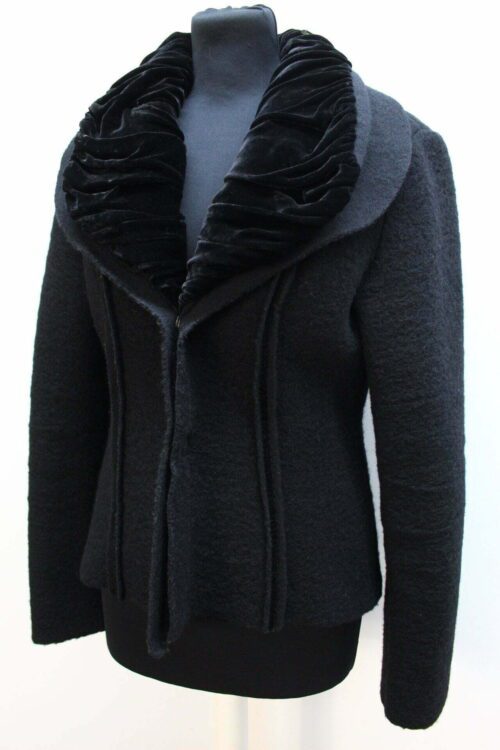 veste laine noire col châle taille 40
