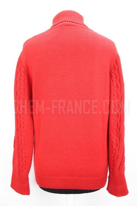 Pull rouge torsadé Col Claudine taille 36
