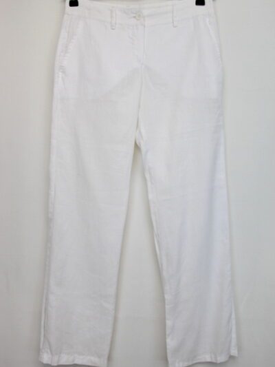 Pantalon blanc aspect lin MNG taille 36 - friperie occasion seconde main