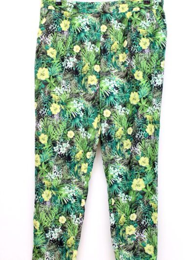 Pantalon imprimé végétal Kiabi taille 42 - friperie occasion seconde main