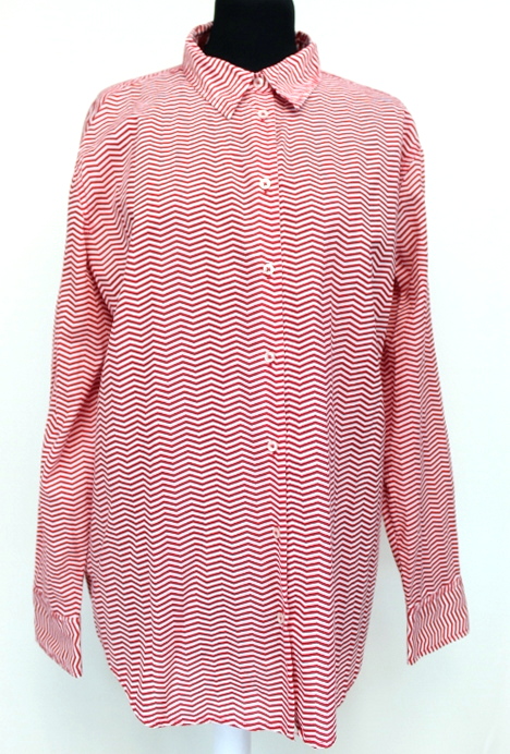 Chemise rayée rouge Benetton taille 48-friperie occasion seconde main