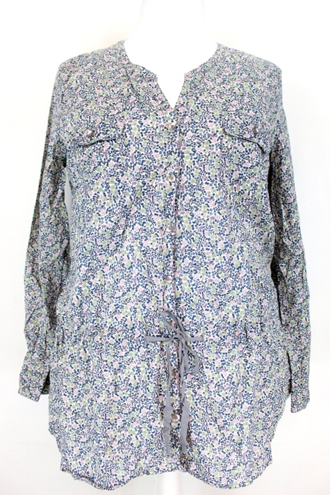 Chemise à petites fleurs ceinture ajustable Caroll taille 46 - friperie femmes, vêtements d'occasion, seconde main