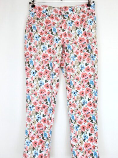 Pantalon jeans motif fleurs MAC taille 38-friperie occasion seconde main