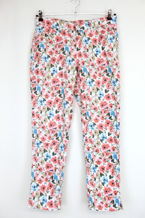 Pantalon jeans motif fleurs MAC taille 38-friperie occasion seconde main