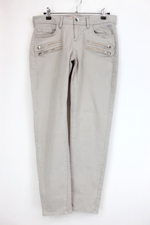 Pantalon type jeans avec fermetures éclairs décoration DDP taille 38-friperie occasion seconde main