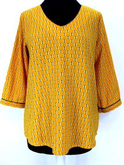 Blouse moutarde Vintage Dressing taille 36-occasion seconde main