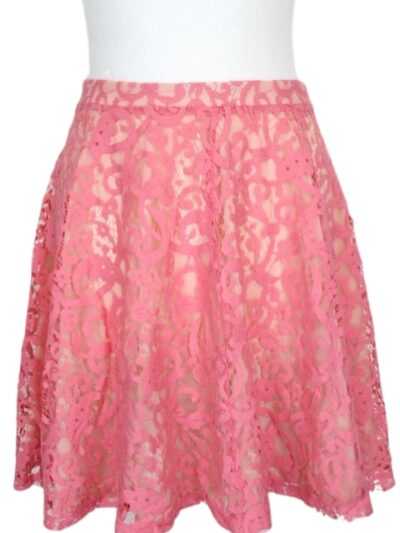 Jupe à guipure rose H&M taille 38 - friperie femmes, vêtements d'occasion, seconde main