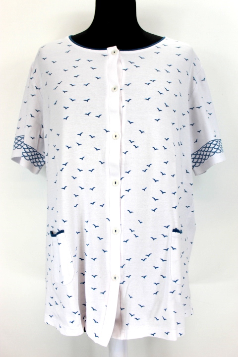 T-shirt boutonné oiseaux Canat taille 40-seconde main occasion