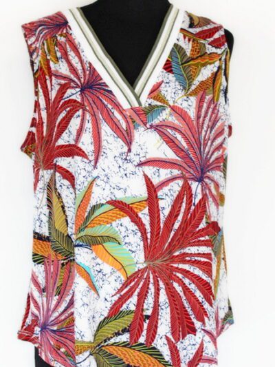 T.shirt tropical Gémo taille 42 - friperie femmes, vêtements d'occasion, seconde main