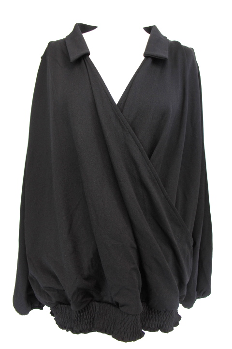 Blouse cache-cœur bande élastiquée à la base MS Mode taille 44 - friperie femmes, vêtements d'occasion, seconde main