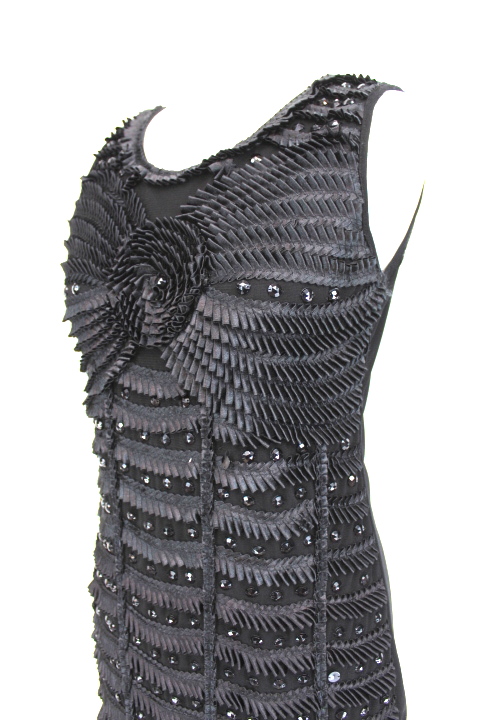 Robe fêtes à strass noirs Miss Lola taille 34-36