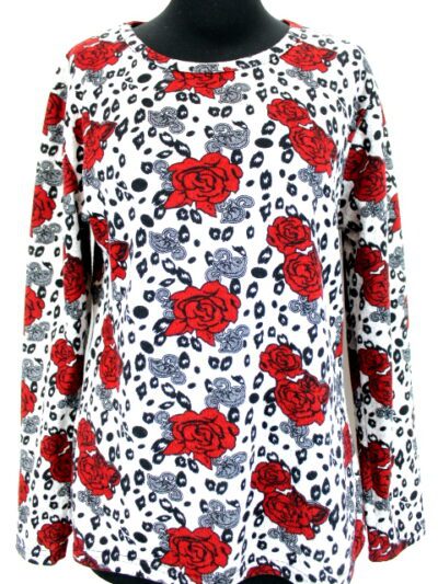 T. shirt à fleurs demi-saison HuaDaMai taille 38 - friperie femmes, vêtements d'occasion, seconde main