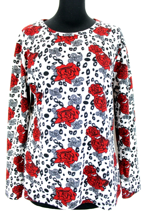 T. shirt à fleurs demi-saison HuaDaMai taille 38 - friperie femmes, vêtements d'occasion, seconde main