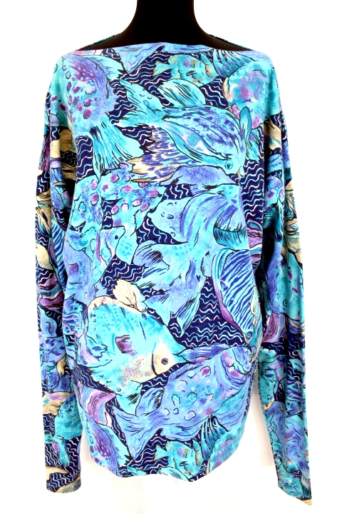 T.shirt imprimé poissons chinois Multiples taille 54-54 - friperie femmes, vêtements d'occasion, seconde main