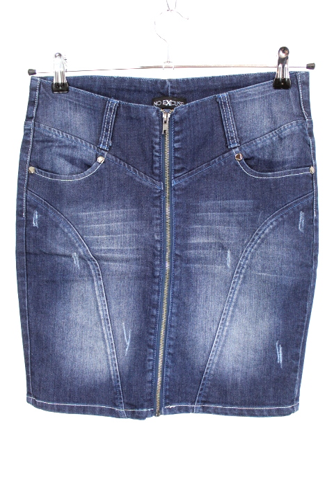 Jupe en jeans fermeture zippée No Excuse taille 36-friperie occasion seconde main