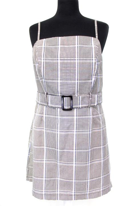Mini robe à carreaux avec ceinture Primark taille 40 - friperie femmes, vêtements d'occasion, seconde main