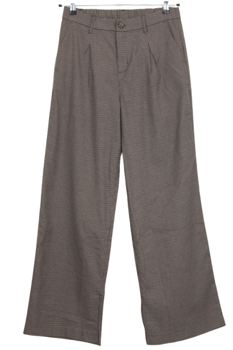 Pantalon à petits carreaux - Ceinture arrière élastique et fausses poches arrières - Rainbow - Taille 40 - Friperie - Seconde main