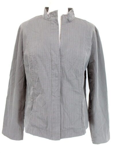Veste grise avec zip central Camaïeu taille 44 - friperie femmes, vêtements d'occasion, seconde main