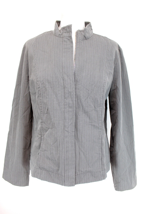 Veste grise avec zip central Camaïeu taille 44 - friperie femmes, vêtements d'occasion, seconde main