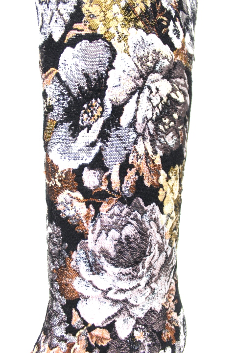 Bottes tissu fleuri - Talons argentés - MELLOW YELLOW - Pointure 37 - Friperie - Seconde main