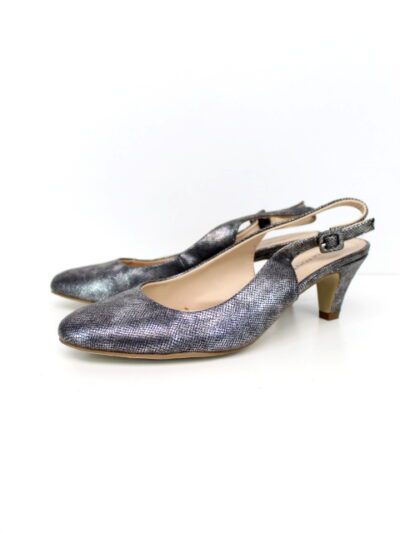 Chaussures argentées motif reptile Di Fontana pointure 39 - friperie femmes, vêtements d'occasion, seconde main