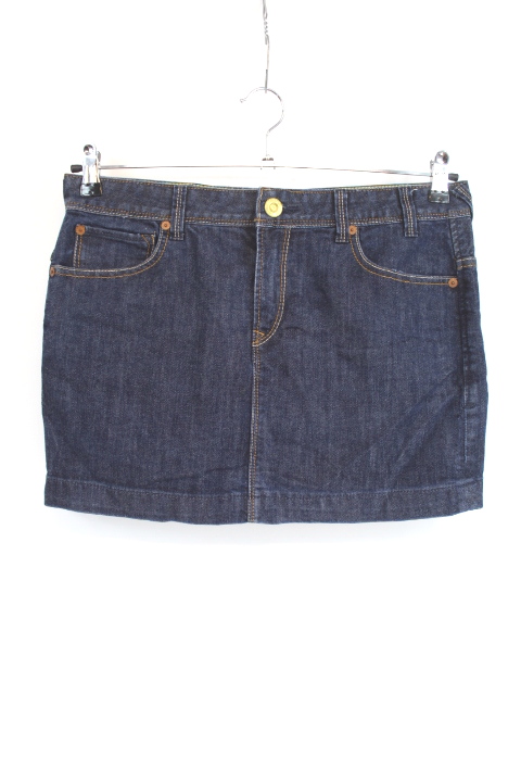 Jupe courte en jeans - Fermeture éclaire - Poches avants et arrières - PAUL X - Taille 42 - Friperie - Seconde main