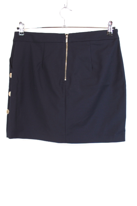 Jupe droite et courte -Fermeture éclaire arrière - Boutons décoratifs sur chaque côté - Fausses poches - MORGAN - Taille 42 - Friperie - Seconde main