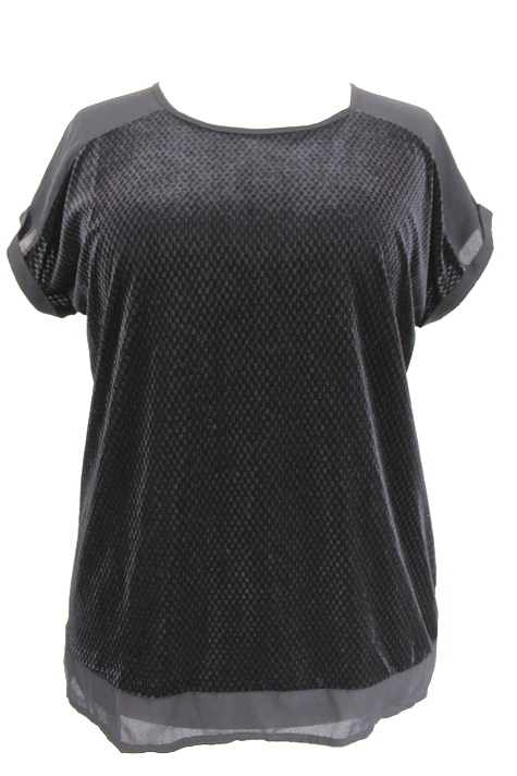 Tee-shirt bi-matière Etam taille XL - friperie femmes, vêtements d'occasion, seconde main