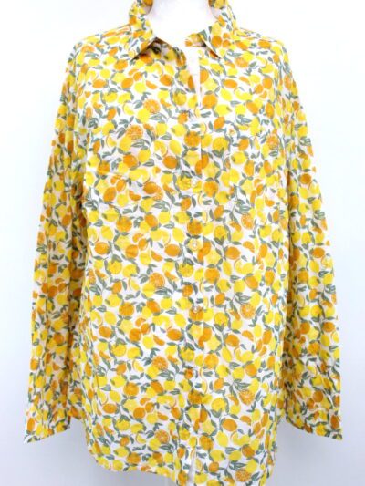 Chemise imprimé citrons avec poche devant Blancheporte taille 54 - friperie femmes, vêtements d'occasion, seconde main