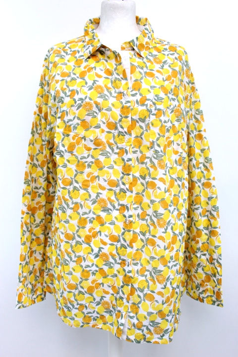 Chemise imprimé citrons avec poche devant Blancheporte taille 54 - friperie femmes, vêtements d'occasion, seconde main