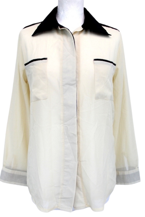 Chemise transparente à poches Lirenxuan taille 38-40 - friperie femmes, vêtements d'occasion, seconde main