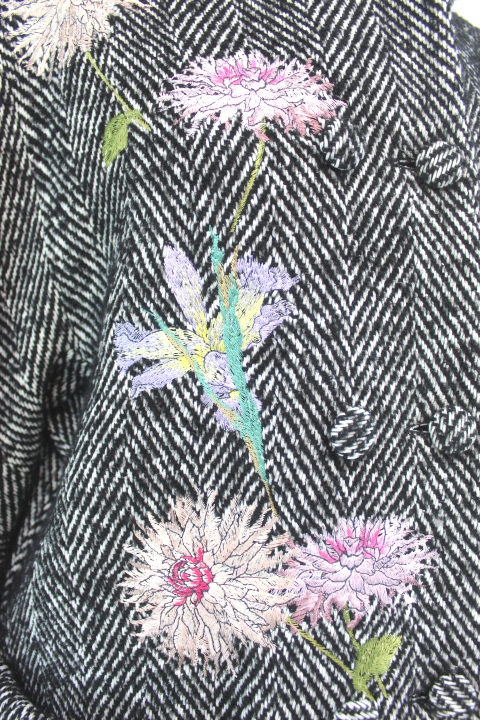 Ensemble manteau alpaga à fleurs brodées BLUMARINE Taille 42