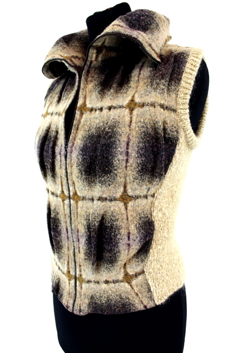 Gilet chaud sans manches col rabattu Tricot Chic taille 38