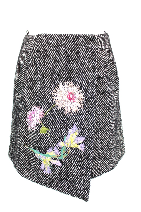 Jupe alpaga à fleurs brodées BLUMARINE Taille 42 Orléans - Occasion - Friperie en ligne