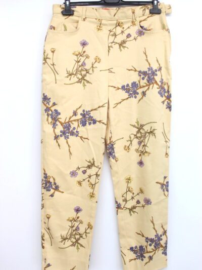Pantalon motif fleurs Alain Manoukian Taille 44-friperie occasion seconde main