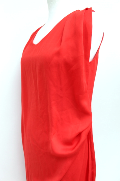 Robe droite plissée sur hanche gauche 1.2.3 Taille 38 - Vêtement de seconde main - Friperie en ligne