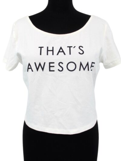 Tee-shirt court imprimé H&M taille 42-44 - friperie femmes, vêtements d'occasion, seconde main