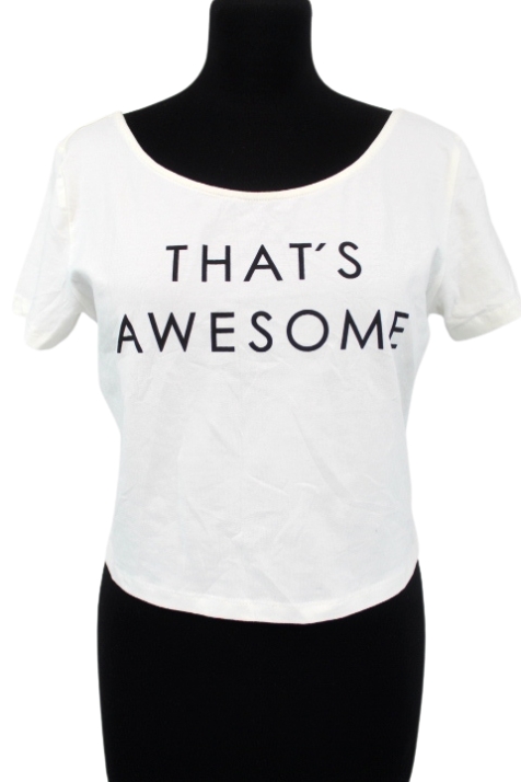 Tee-shirt court imprimé H&M taille 42-44 - friperie femmes, vêtements d'occasion, seconde main