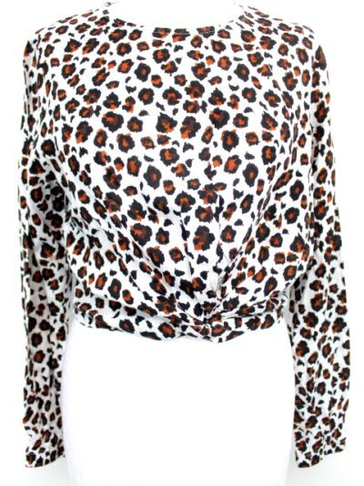 Top léopard manches longues Jennyfer taille 36 - friperie femmes, vêtements d'occasion, seconde main