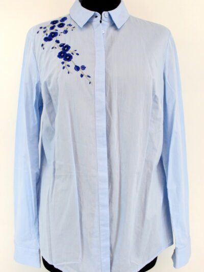 Chemise bleue brodée 1.2.3 taille 40 - friperie - vêtements occasion - seconde main