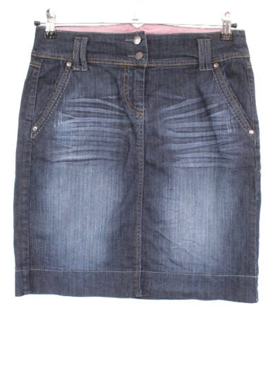 Jupe mi-longue en jeans avec poches et fermeture éclaire - CACHE CACHE taille 40 - Vêtement de seconde main - Friperie en ligne