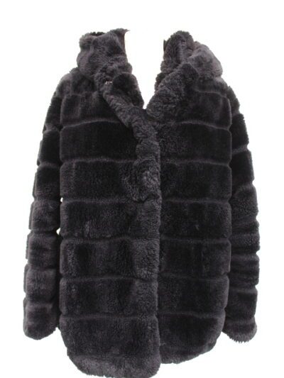 Manteau imitation fourrure avec capuche FASHION taille S/M - friperie- seconde main