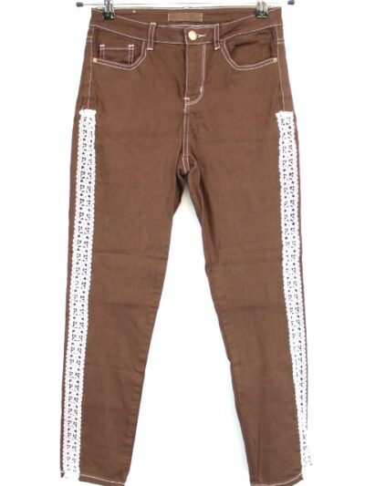 Pantalon en coton avec broderie CINDY H taille 38 Orléans- Occasion -Friperie en ligne