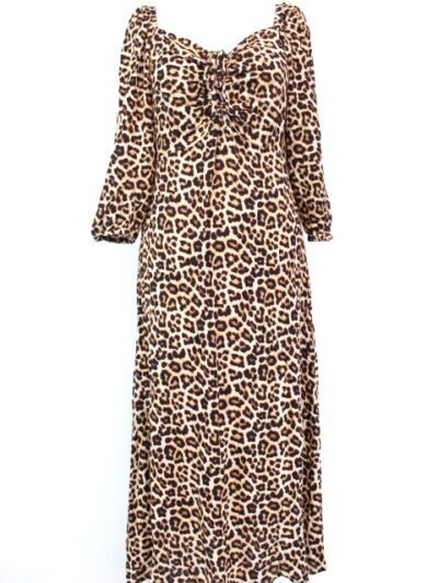 Robe léopard longue H&M taille M - seconde main - friperie